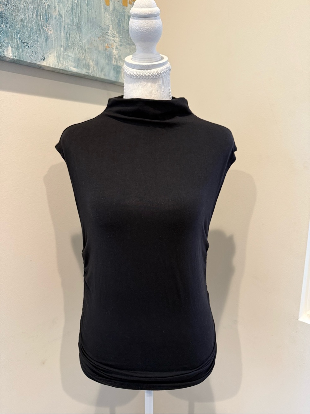 Anthropologie Maeve Black Sleeveless Mock Neck Tank Small